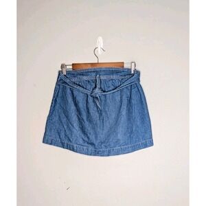Madewell Denim Jean‎ Micro Mini Skirt Size XS Elastic Waist Cute Skirt